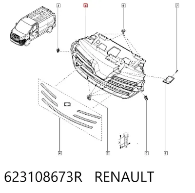 Parrilla del radiador RENAULT 623108673R