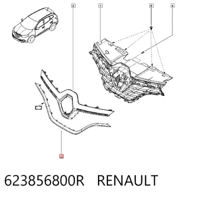 Moldura inferior de la parrilla del radiador RENAULT 623856800R