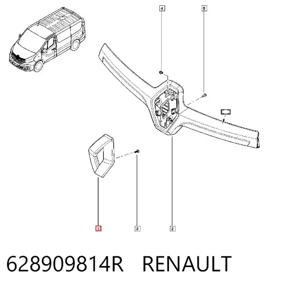 Emblema de la parrilla del radiador 628909814R Renault (RVI)