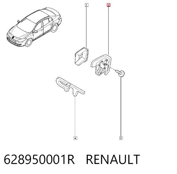 Soporte del emblema de la parrilla del radiador 628950001R Renault (RVI)