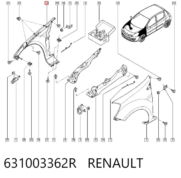 Aleta 631003362R Renault (RVI)