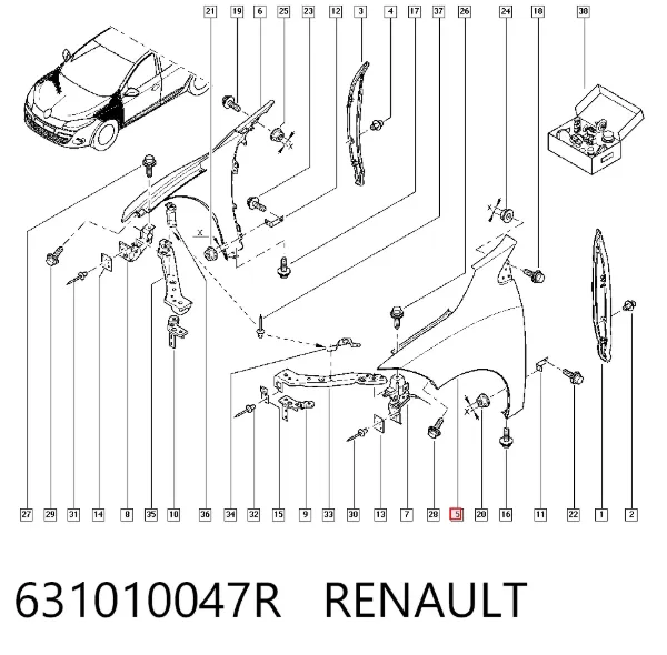 Aleta delantera izquierda 631010047R Renault (RVI)