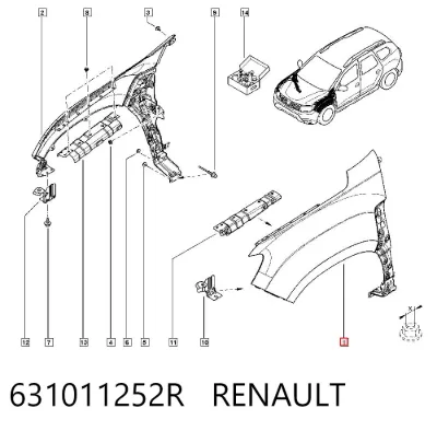Aleta delantera izquierda RENAULT 631011252R
