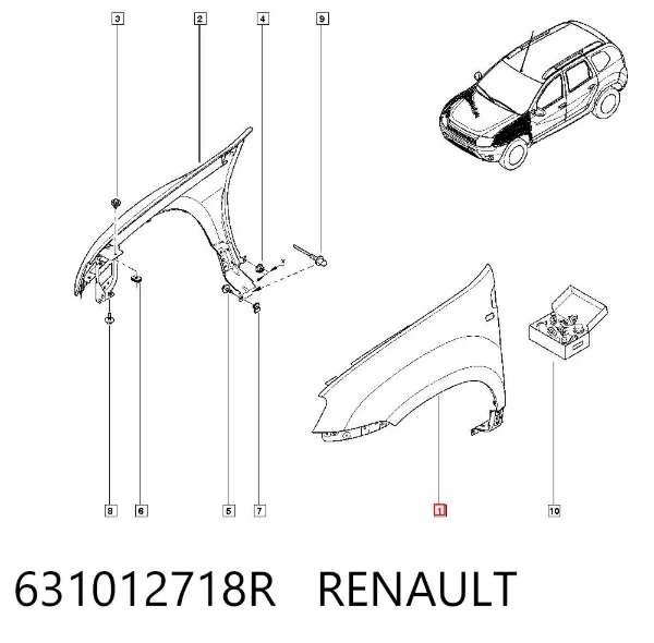 Aleta delantera izquierda 631012718R Renault (RVI)