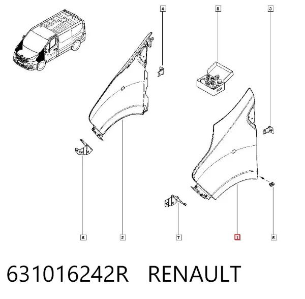 Aleta delantera izquierda 631016242R Renault (RVI)