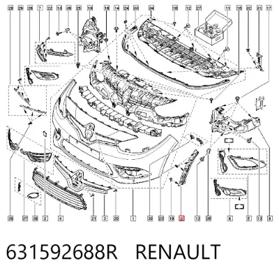 Soporte de parachoques delantero RENAULT 631592688R