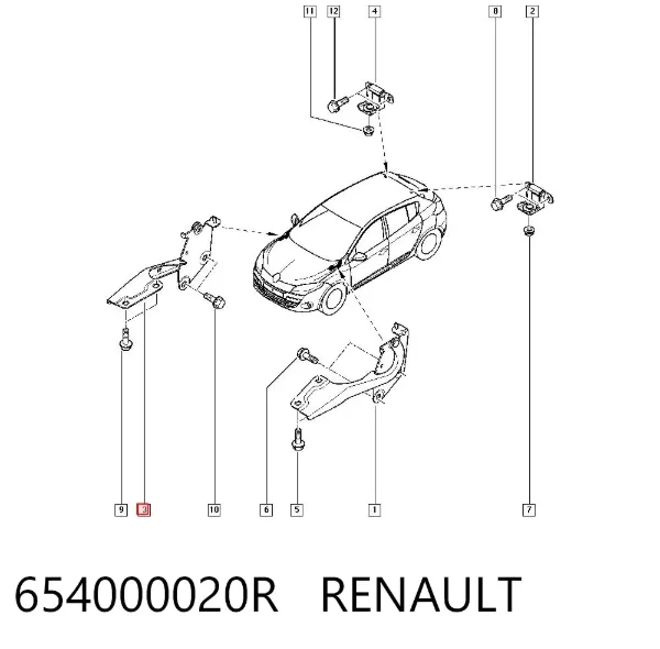 Bisagra derecha del capó 654000020R Renault (RVI)