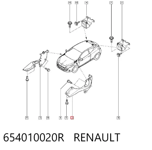 Bisagra izquierda del capó 654010020R Renault (RVI)