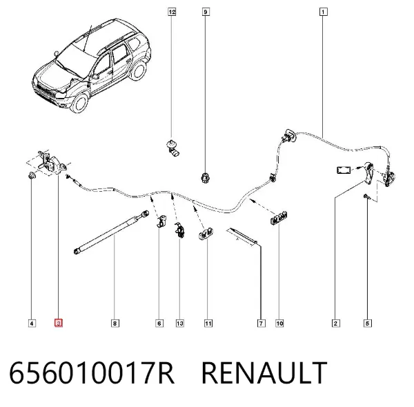 Cerradura de capó 656010017R Renault (RVI)