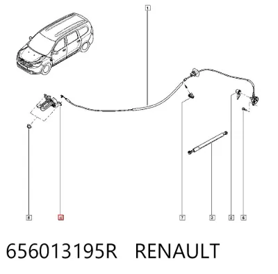 Cerradura del capó RENAULT 656013195R