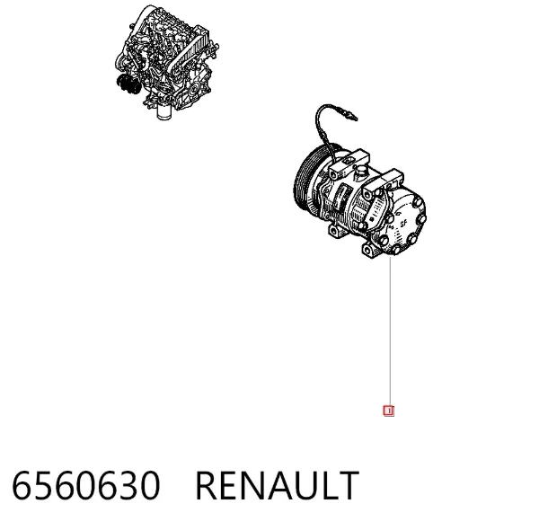 Compresor de aire acondicionado 6560630 Renault (RVI)