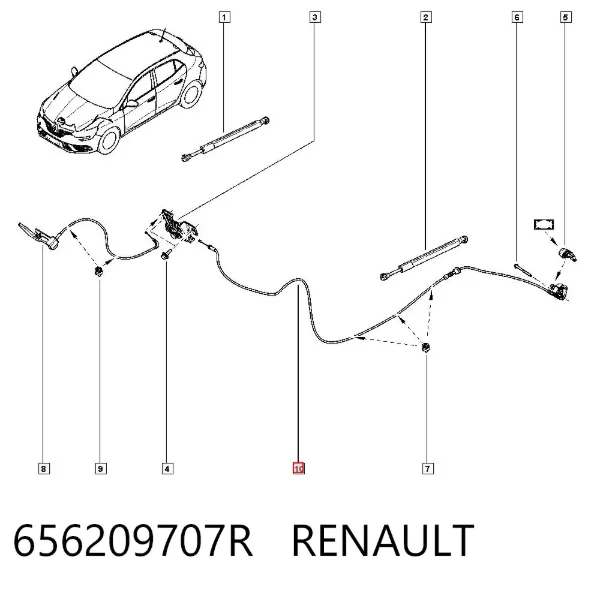 Cable de capó del motor Renault Megane IV