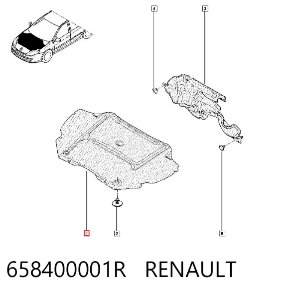 Aislamiento del Capó 658400001R Renault (RVI)
