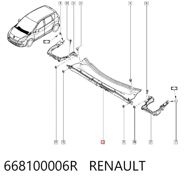 Vierteaguas 668100006R Renault (RVI)