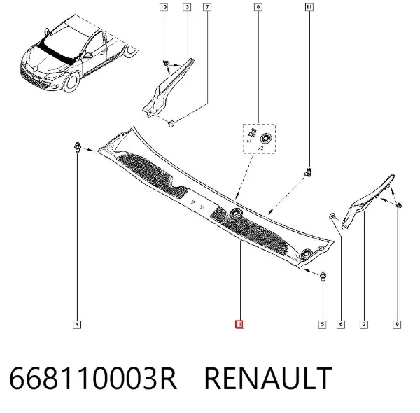 Vierteaguas 668110003R Renault (RVI)