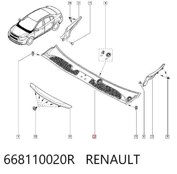 Vierteaguas 668110020R Renault (RVI)