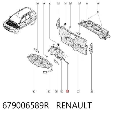 Aislamiento acústico del cortafuegos RENAULT 679006589R