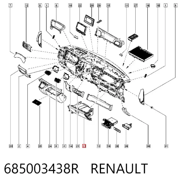 Tapa guantera Renault Master III