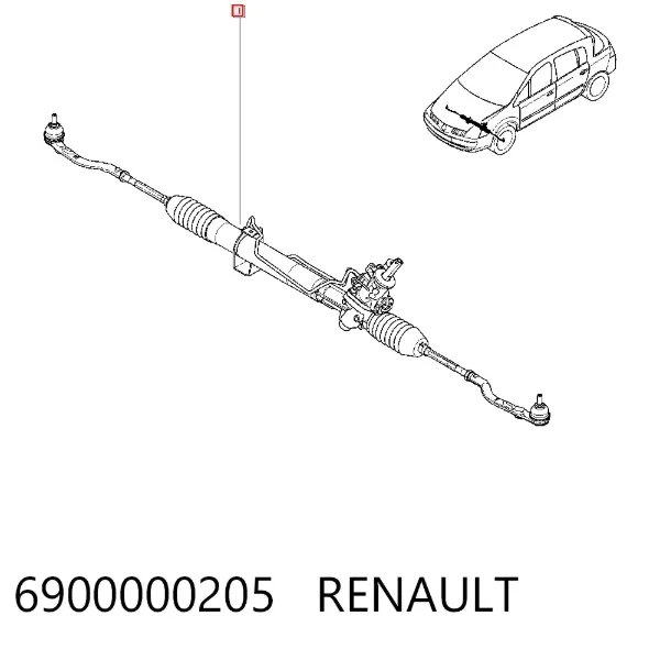 Cremallera de dirección 6900000205 Renault (RVI)