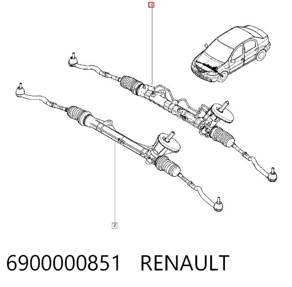 Cremallera de dirección 6900000851 Renault (RVI)