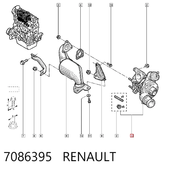Turbocompresor 7086395 Renault (RVI)