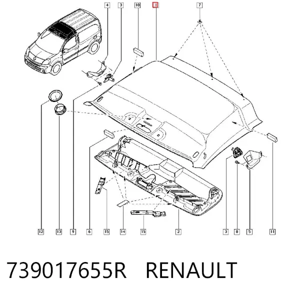 Techo interior Renault Kangoo II