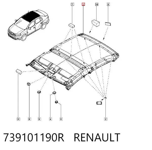 Techo interior Renault LOGAN II