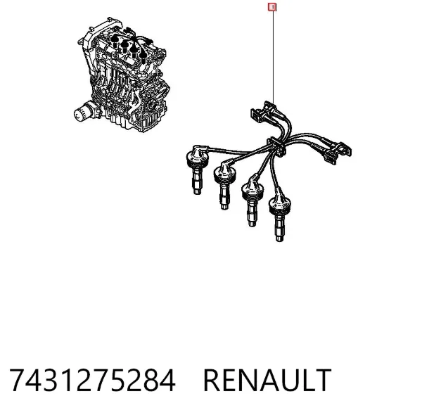 Cables de bujías 7431275284 Renault (RVI)