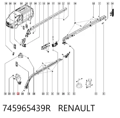 Rodillo inferior derecho de puerta corrediza RENAULT 745965439R