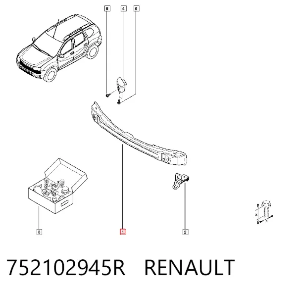 Refuerzo parachoque delantero 752102945R Renault (RVI)