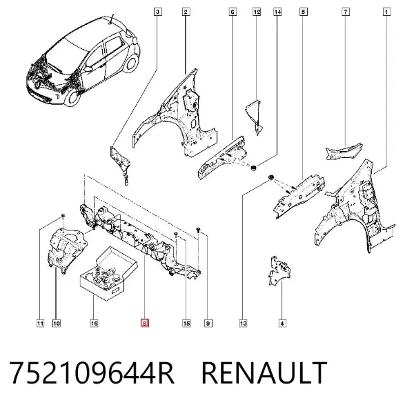 Soporte de radiador 752109644R Renault (RVI)