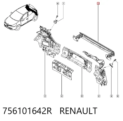 Refuerzo de parachoques trasero RENAULT 756101642R
