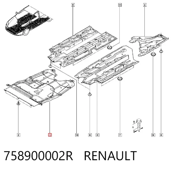 Protección motor / empotramiento 758900002R Renault (RVI)