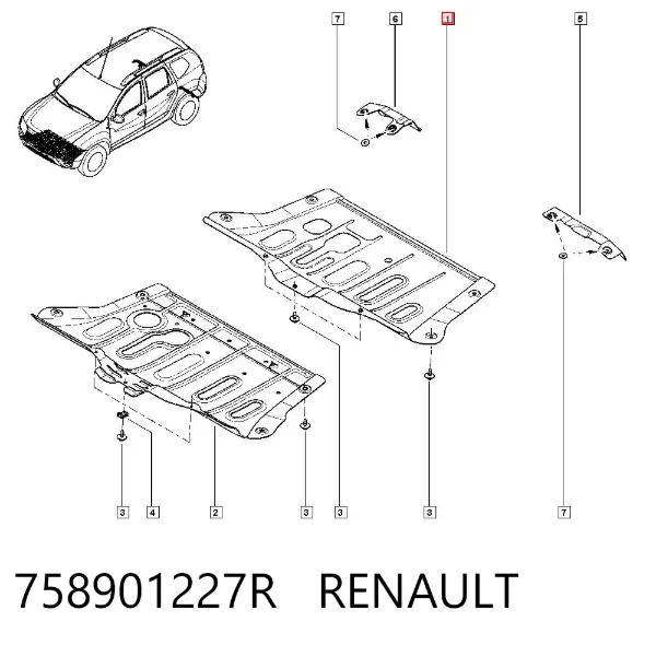 Protección motor / empotramiento 758901227R Renault (RVI)
