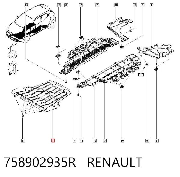 Protección motor / empotramiento 758902935R Renault (RVI)