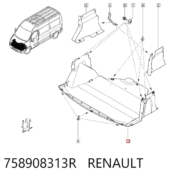 Protección motor / empotramiento 758908313R Renault (RVI)