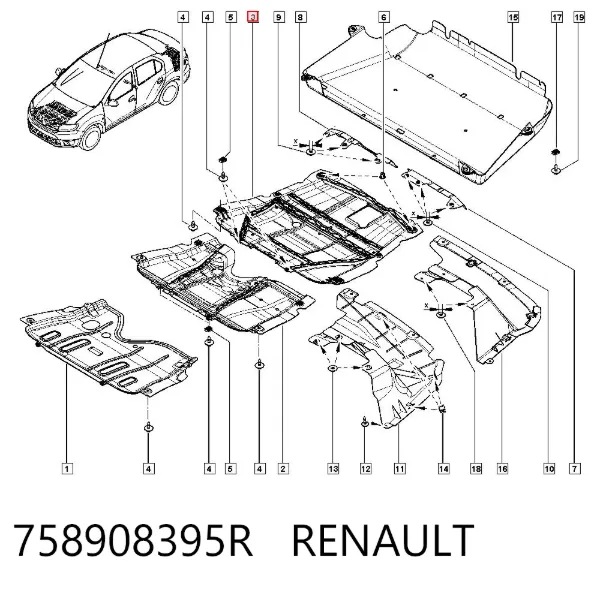 Protección motor / empotramiento 758908395R Renault (RVI)
