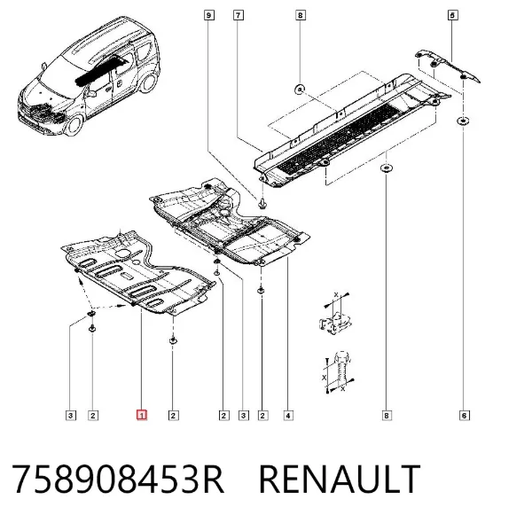 Protección delantera del motor 758908453R Renault (RVI)