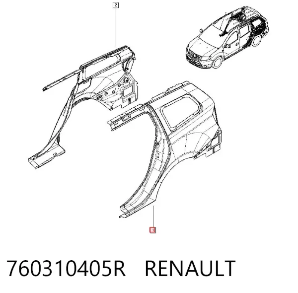 Aleta trasera izquierda 760310405R Renault (RVI)