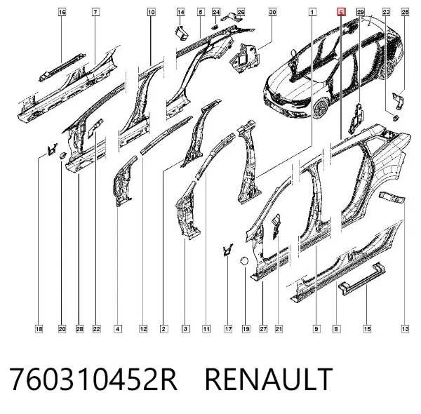 Aleta trasera izquierda 760310452R Renault (RVI)