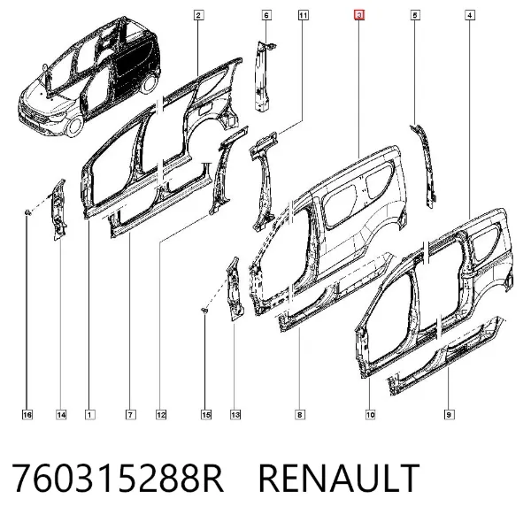 Aleta trasera izquierda 760315288R Renault (RVI)