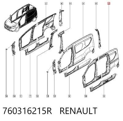 Aleta trasera izquierda RENAULT 760316215R