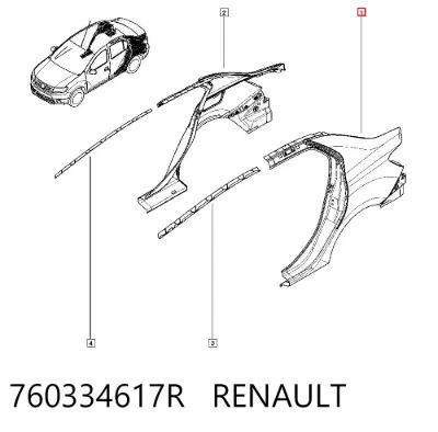 Aleta trasera izquierda RENAULT 760334617R