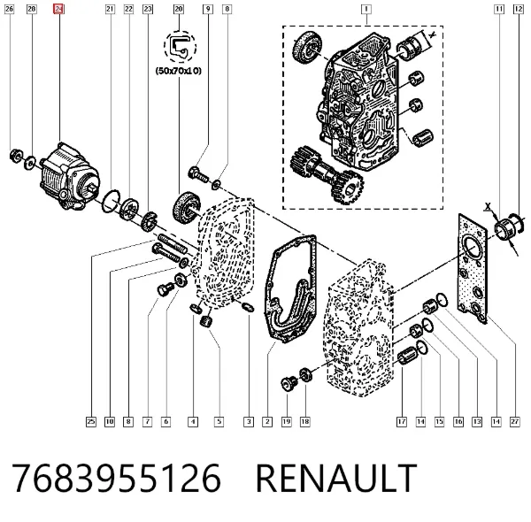 Bomba de dirección 7683955126 Renault (RVI)