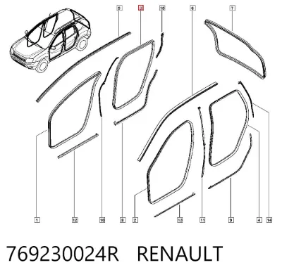 Sellador de puerta trasera derecha (en carrocería) RENAULT 769230024R