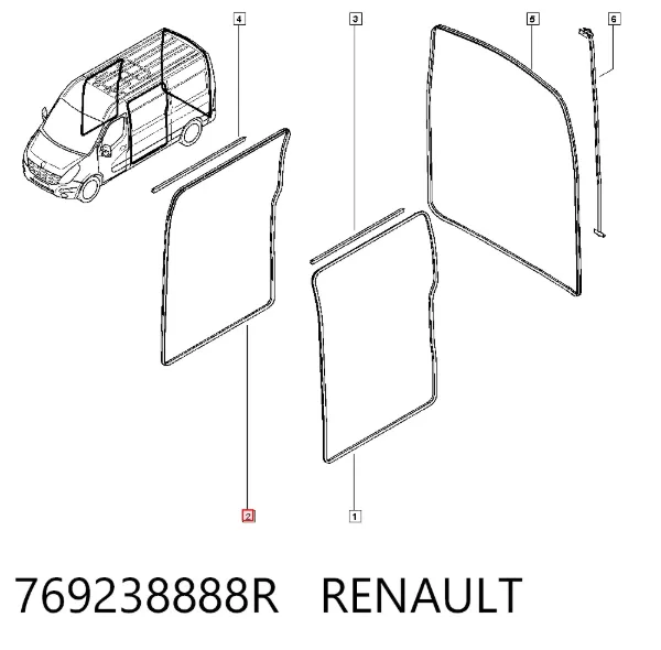 Junta de puerta lateral corrediza 769238888R Renault (RVI)