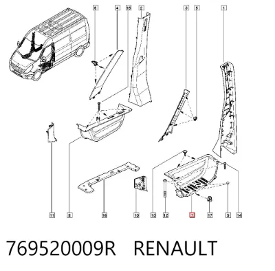 Cubierta de estribo RENAULT 769520009R