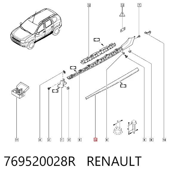 Moldura de umbral exterior izquierda 769520028R Renault (RVI)