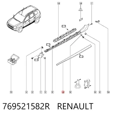 Moldura exterior izquierda del umbral RENAULT 769521582R