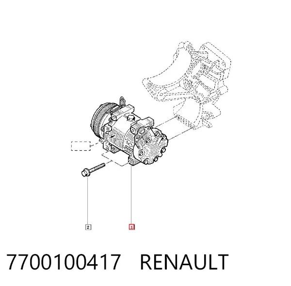 Compresor de aire acondicionado 7700100417 Renault (RVI)